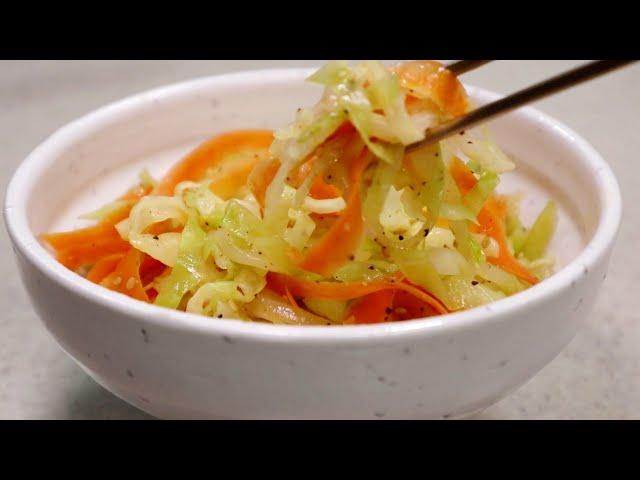 1/4 cabbage a carrot are enough! Cook the cabbage like this, it's super delicious!