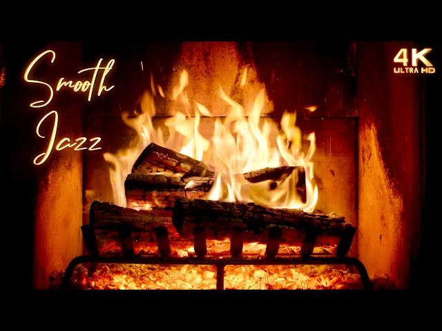 Relaxing Smooth Jazz Music Fireplace ~ Night Jazz Ambience