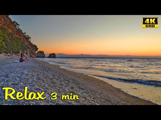 Sea. Morning. The sound of the waves. Time to relax. 4K video