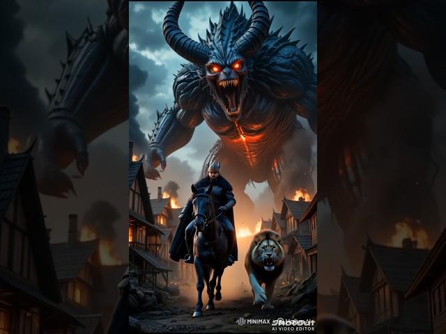 "King with Pet Lion and demon Monster | Film"#monster#viral#ai#trending#youtube
