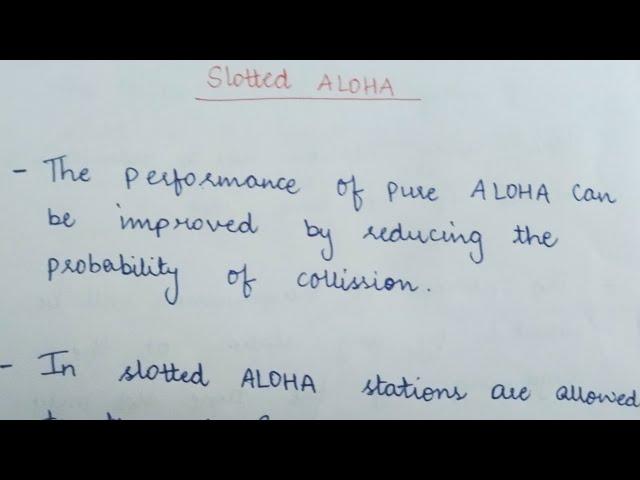 Slotted ALOHA Protocol || Contention Based Protocols || Media Access Protocols