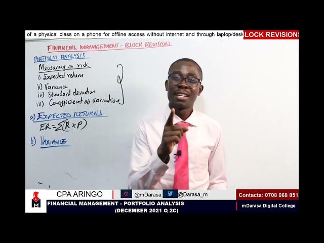 PORTFOLIO ANALYSIS - FINANCIAL MANAGEMENT (BLOCK REVISION FOR APRIL 2022 EXAMS).