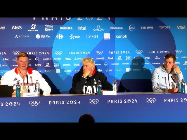 Silver medallist Adam Peaty press conference with Nicolo Martinenghi and Nic Fink  Paris Olympics