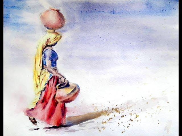 Watercolor painting. BabiichukArt. Girl of the East, Part1.  Акварельний живопис. Частина перша.