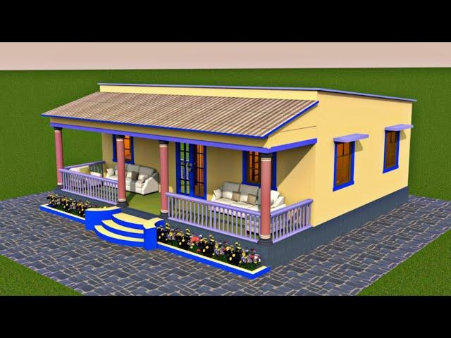 टिनसीट गाव के लिए घर का नक्शा | tin set Roofing village house plan| metal seet roof house design