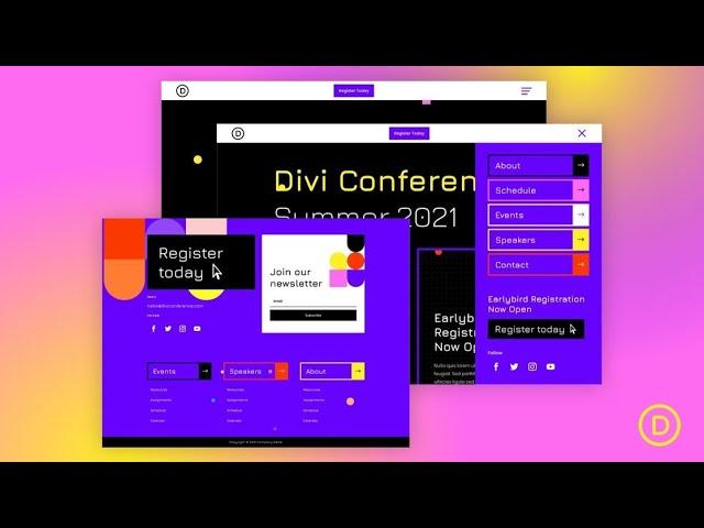 Download a FREE Header and Footer Template for Divi’s Virtual Conference Layout