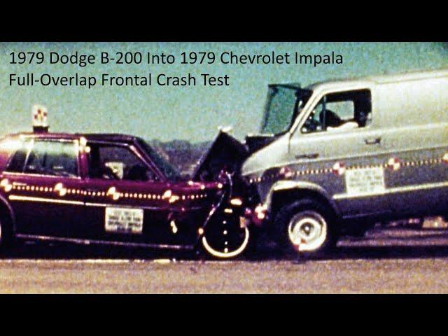 1979 Dodge B-200 Van Into 1979 Chevrolet Impala Full-Overlap Frontal Crash Test