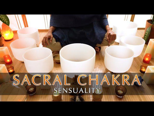 Sacral Chakra Sound Bath | Crystal Singing Bowl Cleanse | Sensuality Meditation | Meditation Music