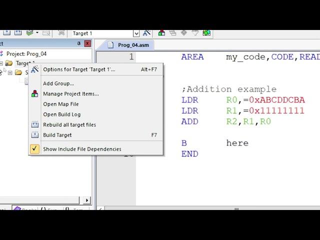 Creating first project with keil uvision 5 ARM