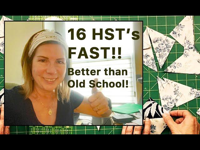 "EASY 16" HST METHOD | Make 16 HSTs ⏩⏩ FAST!  | Not your grandma's way! | QUILTING TIPS & TRICKS | ⏩