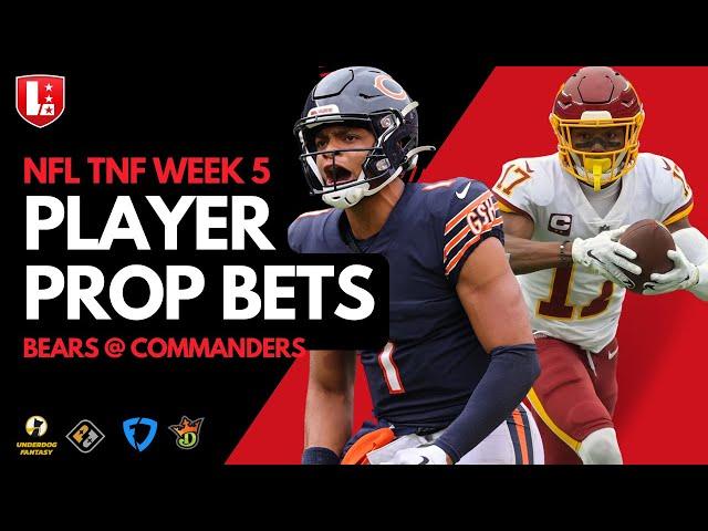 NFL Player Prop Picks Week 5 Thursday Night Football: Bears @ Commanders | TNF Week 5 Best Bets