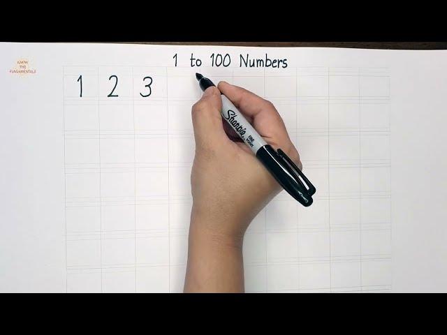 How to write 1 to 100 numbers | write 123 counting | Write 1-100 numbers on grid |  1 to 100 writing