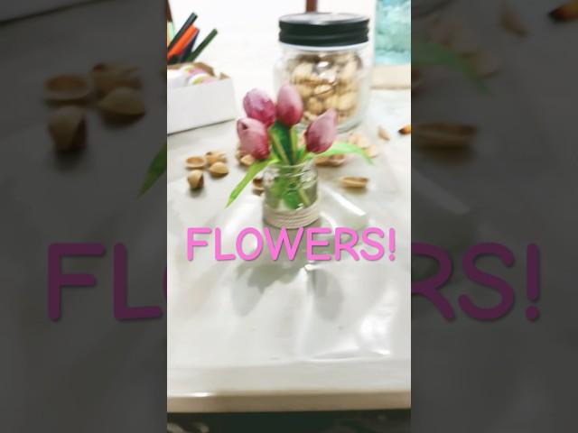 How to make tulip flowers with pistachio shells! #pistachio #tulips #art #craft #subscribe #like