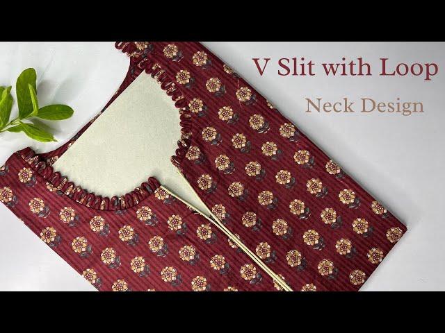 Beautiful V Slit Neck Design || Neck Cutting and Stitching Video ||