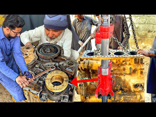 Rebuild waste bulldozer engine block | How to make a waste block from a wooden bush |