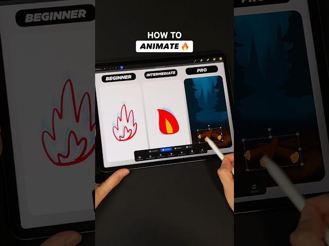 3 levels of animation  fire tutorial #procreate #animation