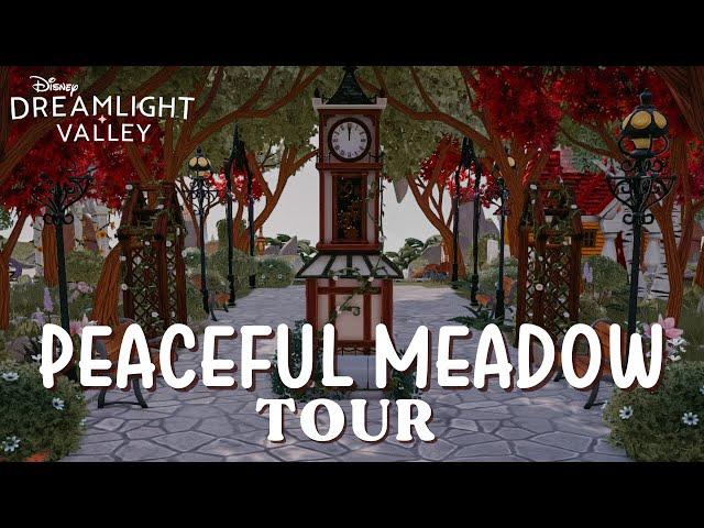 disney dreamlight peaceful meadow tour | cottagecore design inspiration