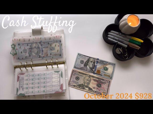 Cash Envelope Stuffing | October 2024  | New Holiday Envelopes