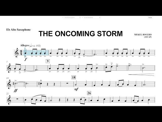 The Oncoming Storm (Mekel Rogers) Eb Alto Saxophone Play Along