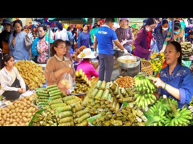 Foods & People Activities A Day Before Lunar New Year @ Boeng Trabek Market