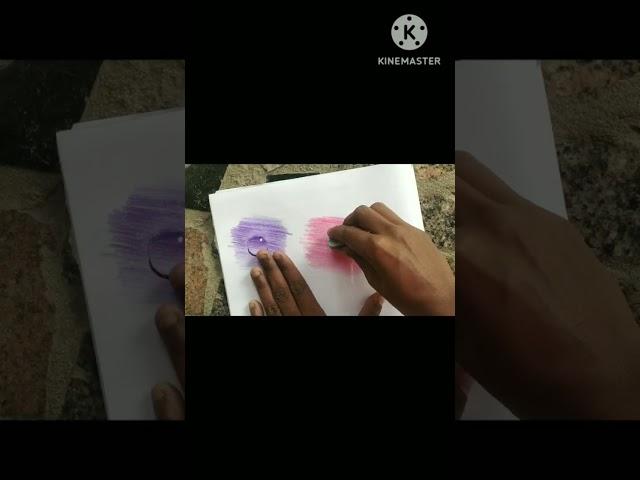 how to draw a water drop shadow with colour pencils.