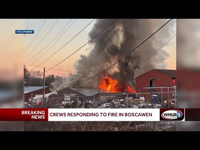 Crews battle fire at commercial building in Boscawen