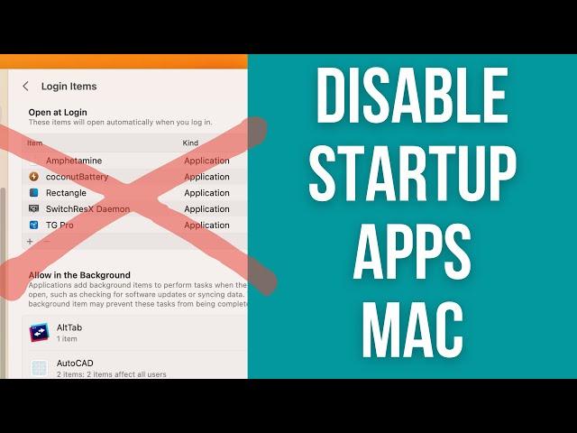 How to disable startup/login apps on macOS