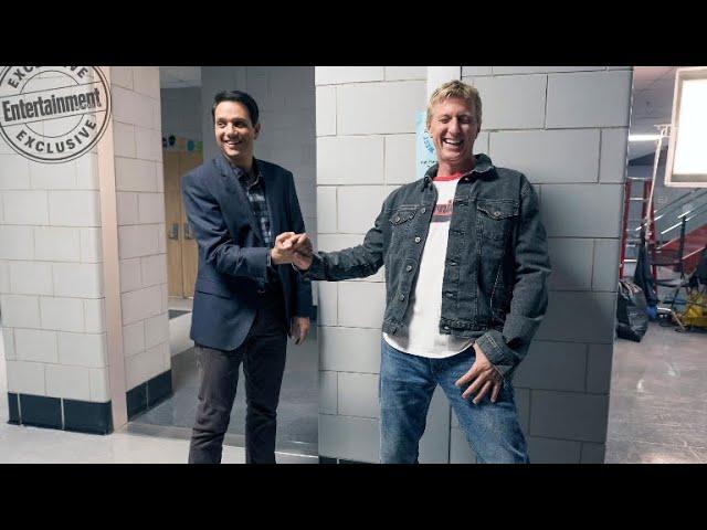 ralph macchio and william zabka being an iconic duo for 4 minutes straight