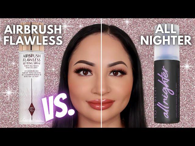 CHARLOTTE TILBURY AIRBRUSH FLAWLESS SETTING SPRAY VS. URBAN DECAY ALL NIGHTER MAKEUP SETTING SPRAY!