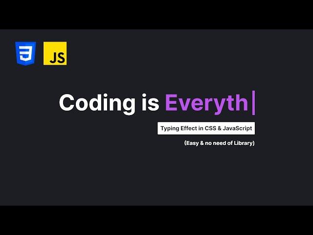 Create Text Typing Effect in HTML CSS & Vanilla JavaScript | Multiple Text Typing Animation in CSS