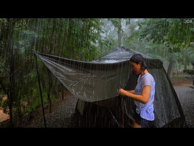 Camping in heavy rain. Non-stop rainstorms. Binge-watching camping in the rain. RAIN ASMR️