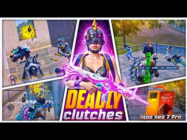 Deadly Clutches by Quick Rush ️ IQOO NEO 7 PRO SMOOTH + 90FPS PUBG / BGMI TEST 20255 Finger