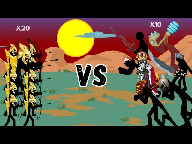 20 Kytchu Vs 10 King + Zombie + Giant Voltaic + Giant Boss + Giant Leader - Stick war legacy