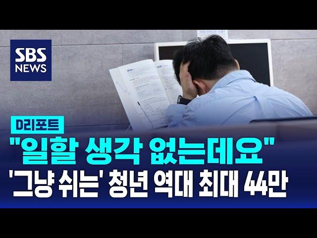 '그냥 쉬는' 청년 44만 역대 최대…75% "일할 생각 없다" / SBS / #D리포