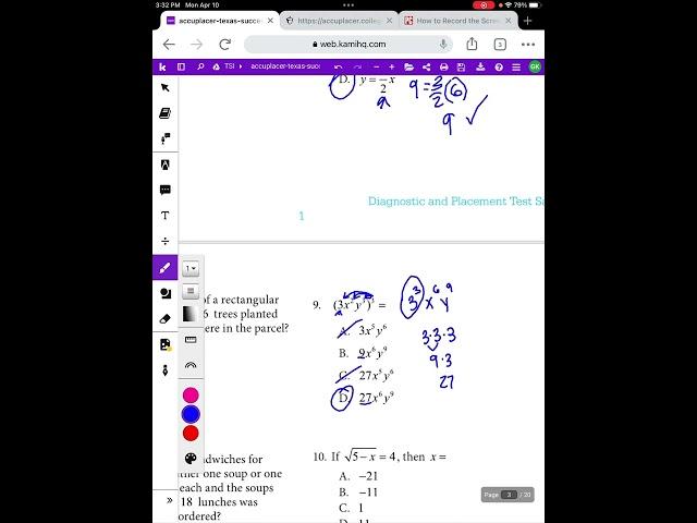 TSIA2 Algebraic Reasoning Practice Questions.
