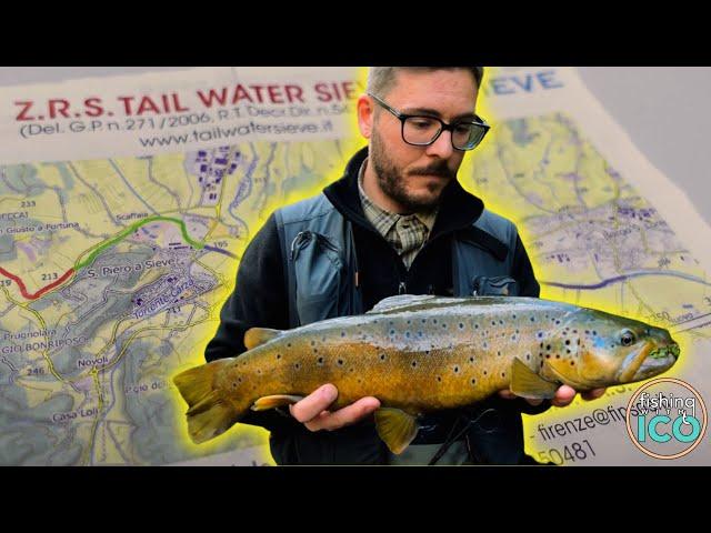 I caught a BIG BROWN TROUT in a SMALL STREAM! (Trout Fishing in TUSCANY)