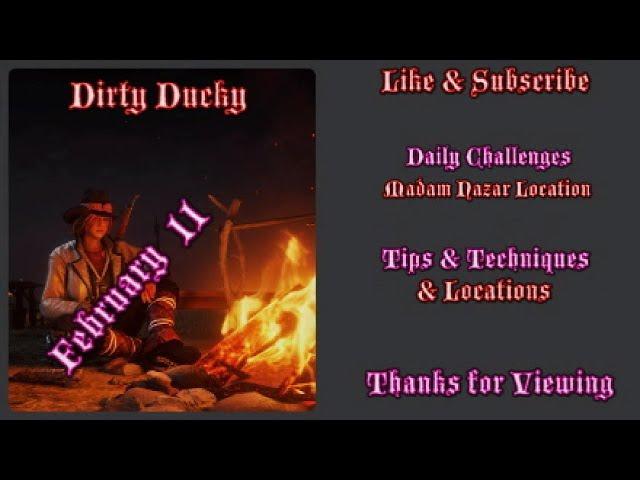 RDR2 Online | Daily Challenges & Madam Nazar Location February 11 | Dirty Ducky Tips & Locations |