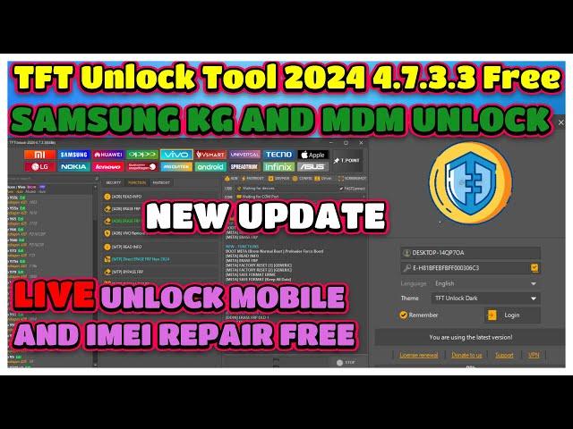 TFT Unlock Tool 2024 4.7.3.3 Free Download | SAMSUNG KG UNLOCK | TFT SAMSUNG FRP UNLOCK | MDM UNLOCK