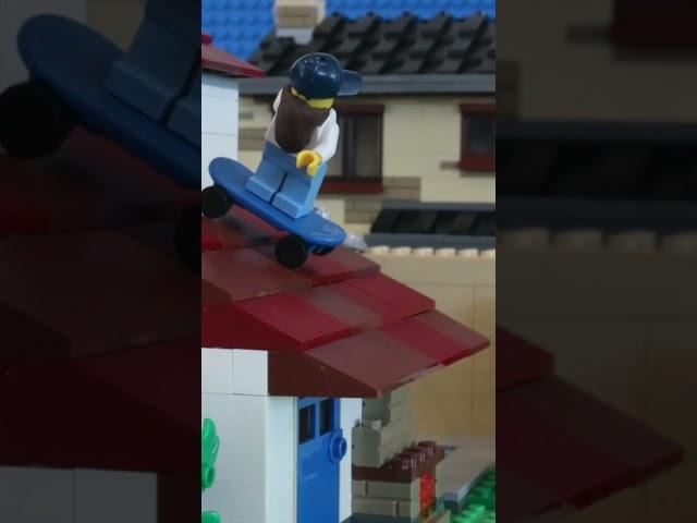 LEGO Dude Perfect: Ty Skateboarding Off the Roof #shorts #dudeperfect