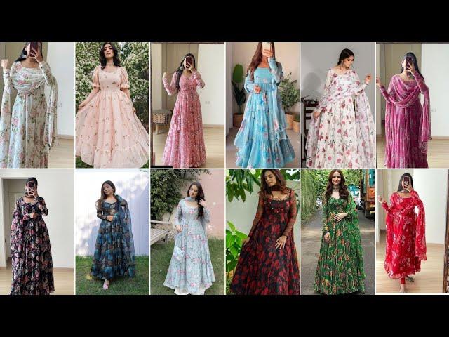 Winter Printed Frock Designs/ Long Frock Designs/ Casual Printed Frock Designs