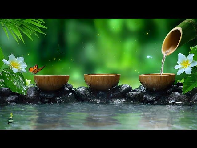 Peaceful Relaxation - Relaxing Music Relieves Stress, Anxiety and Depression - Bamboo Water Fountain