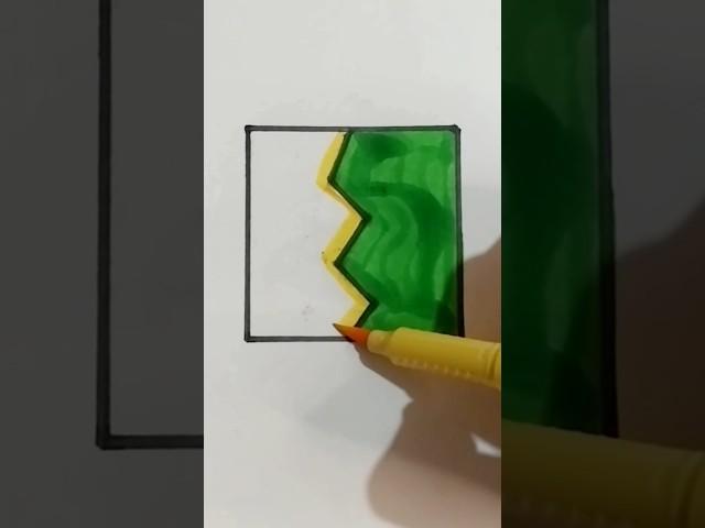 Satisfying 🟨+🟩 Colouring drawing  #shorts #ytshorts