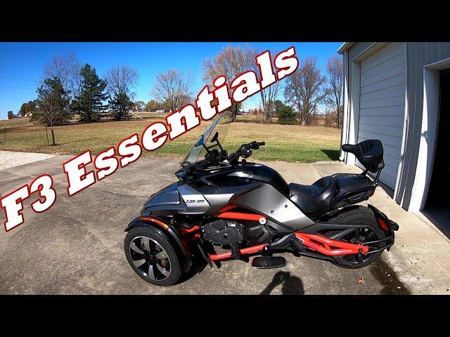 Can-am Spyder F3S must have accessories.