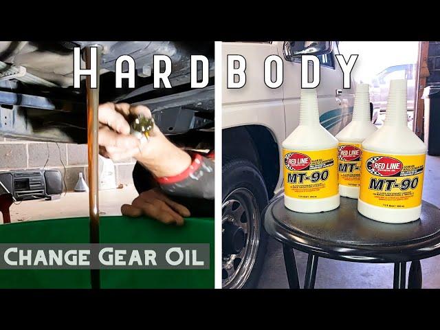 Changing Gear Oil in Nissan Pickup Truck Hardbody D21- DIY How to Redline MT-90 GL4