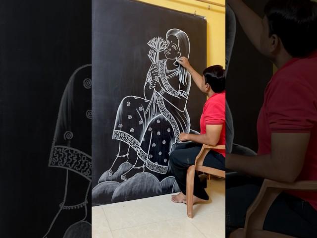 Learn to draw a woman holding a lotus flower in her hand 🪷 #art #drawing #shortvideo