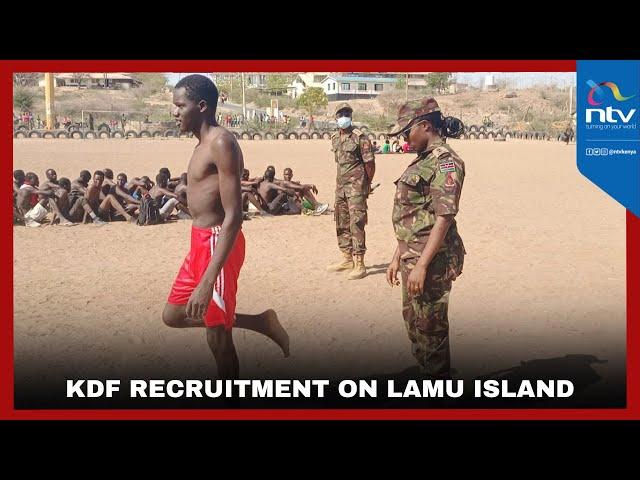 KDF recruitment ongoing at Kibaki Grounds in Lamu Island