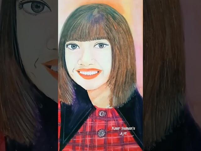 Portrait with oil pastels #blackpink #kpop #korea #art #artwork #like #youtubeshorts