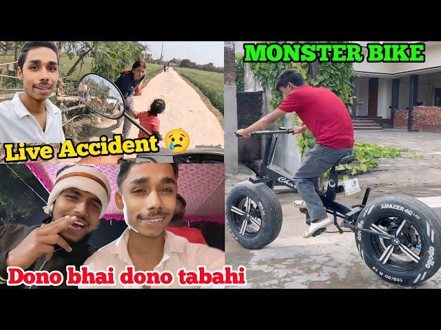 First Time Bike Chalaya Aur Accident | Bawal Ho Gaya Sadi me | Fat Bike Vlogs | Live Accident