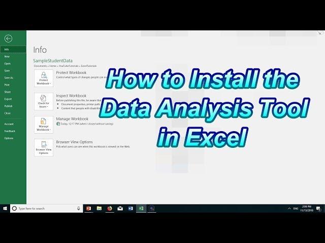 How to Install the Data Analysis Tool in Excel