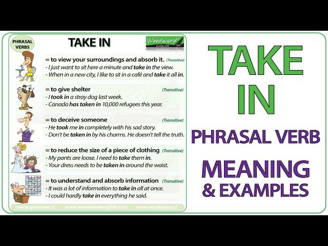 TAKE IN - Phrasal Verb Meaning & Examples in English